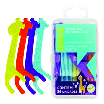 FIO DENTAL INDIVIDUAL KESS KIDS POTE COM 36 UNIDADES