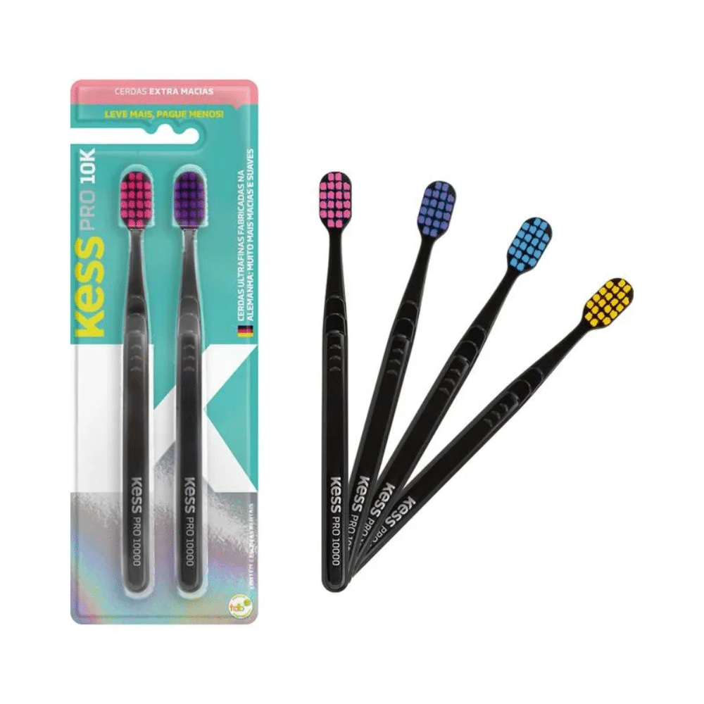 PACK COM 2 ESCOVAS DENTAIS KESS PRO 10K EXTRA MACIAS