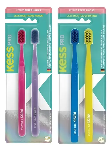 PACK COM 2 ESCOVAS DENTAIS KESS PRO EXTRA MACIAS