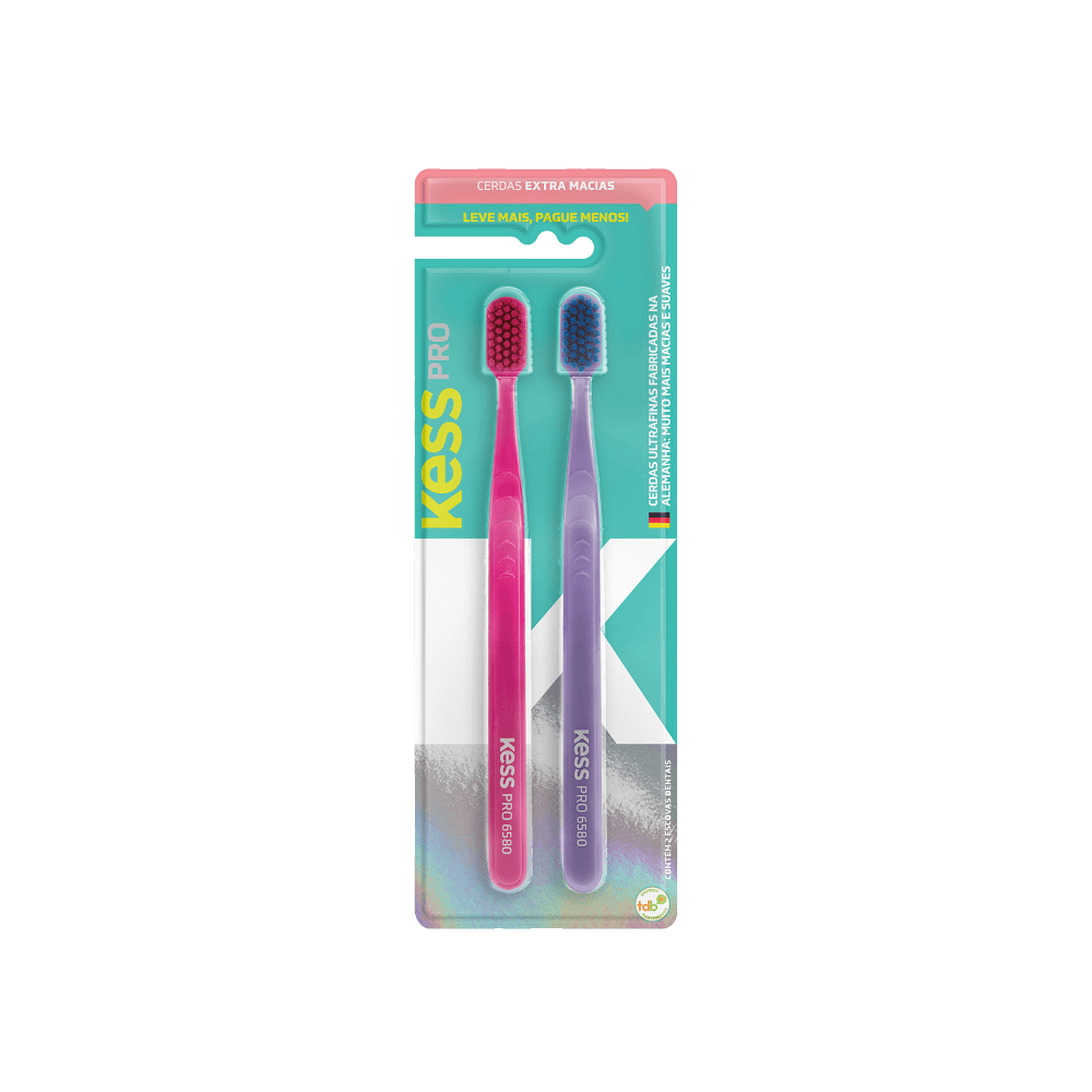 PACK COM 2 ESCOVAS DENTAIS KESS PRO EXTRA MACIAS